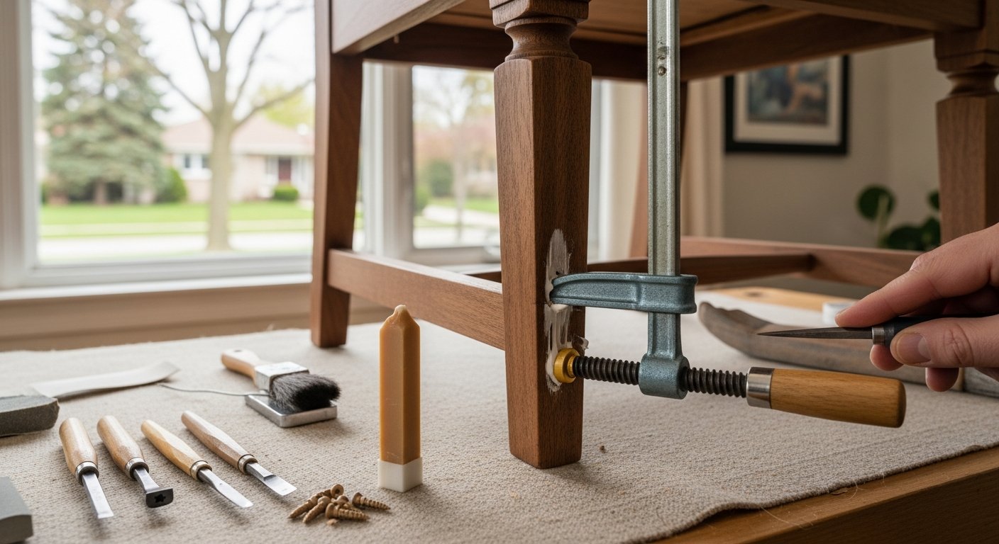 Furniture Repair portfolio close-up from a Mississauga renovation by RenoHouse