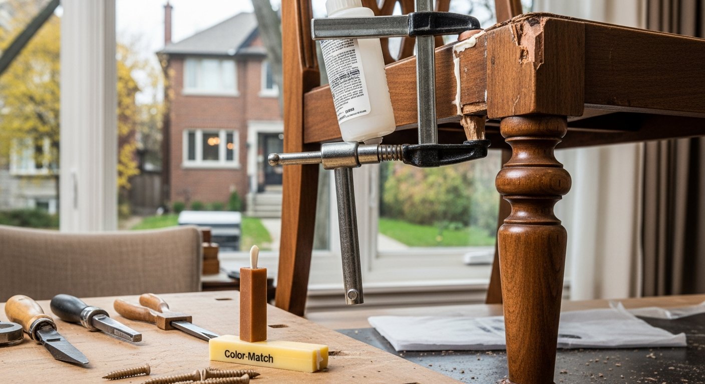 Recently completed furniture repair renovation in a North York home
