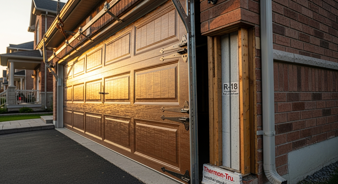 On-site garage door installation install detail at a Brampton property