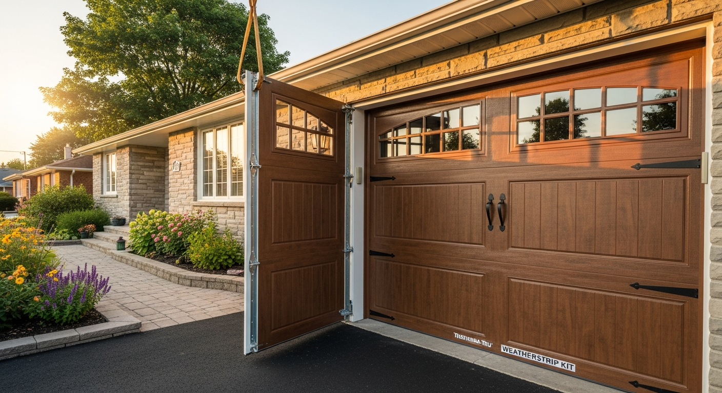 Final result of a garage door installation project at a Burlington residence