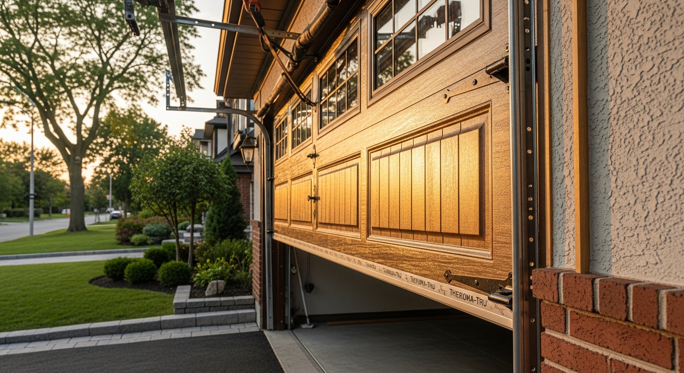 On-site garage door installation install detail at a Etobicoke property