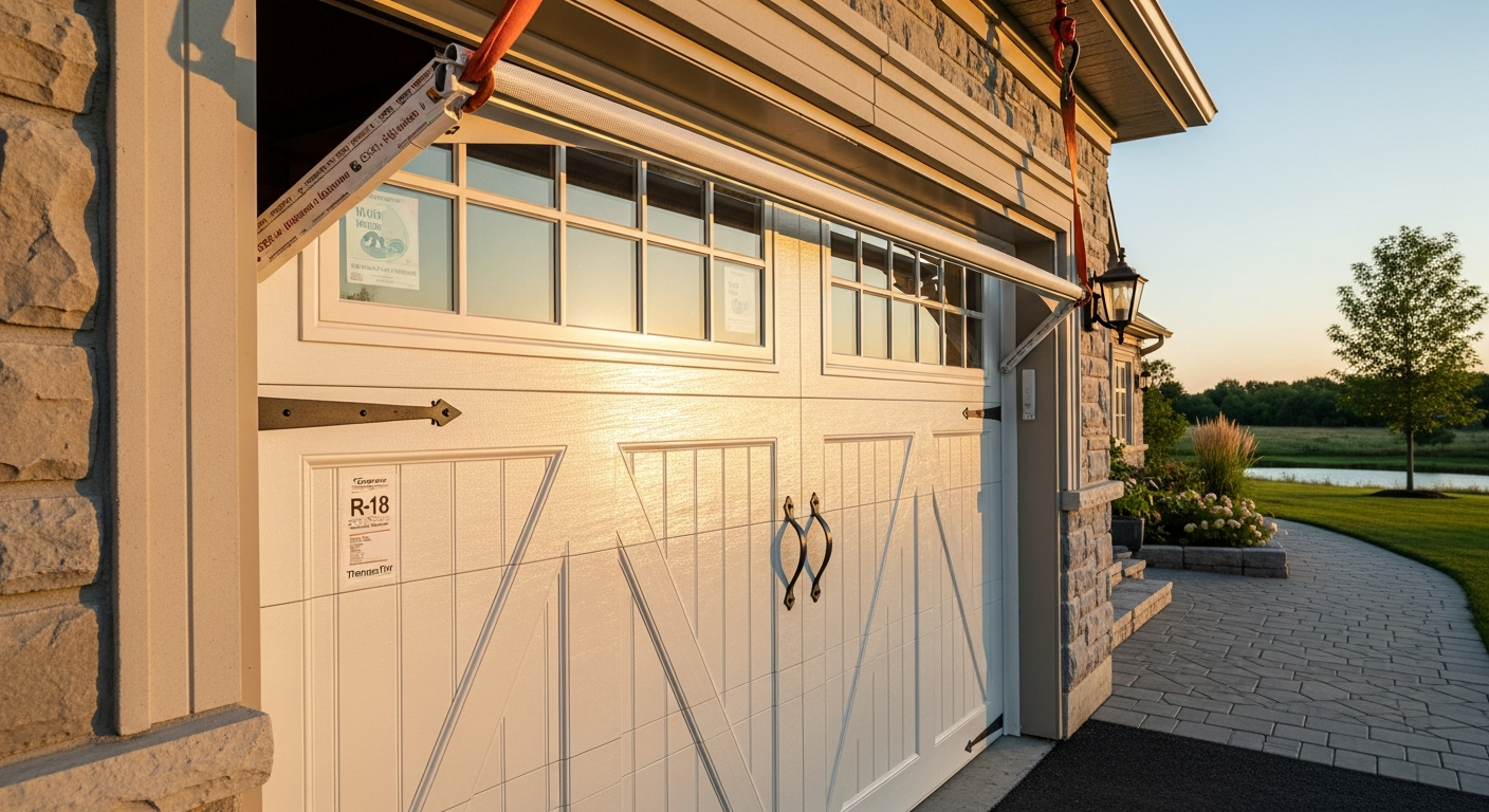 Recently completed garage door installation renovation in a King City home