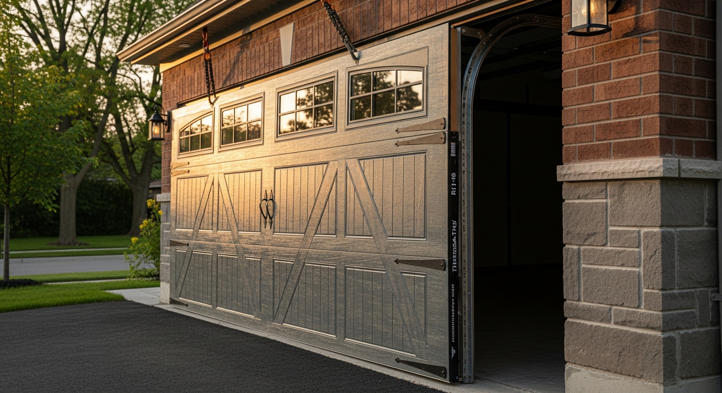 On-site garage door installation install detail at a Milton property