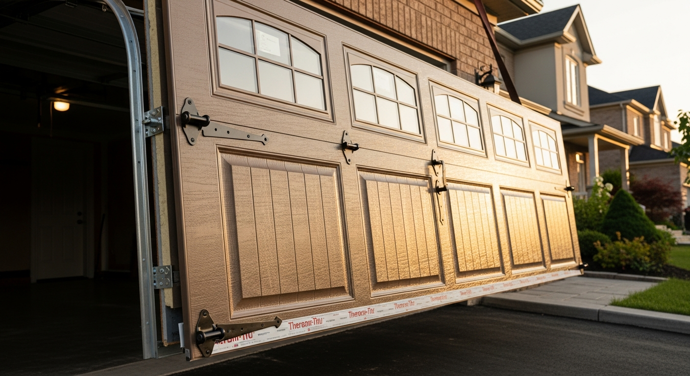 Editorial detail of a Whitby garage door installation install — visible quality finish