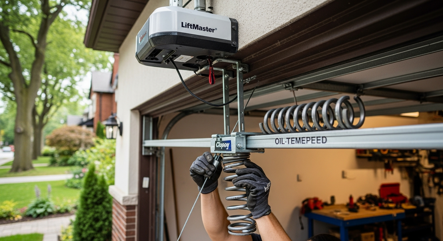 Final result of a garage door repair project at a Etobicoke residence