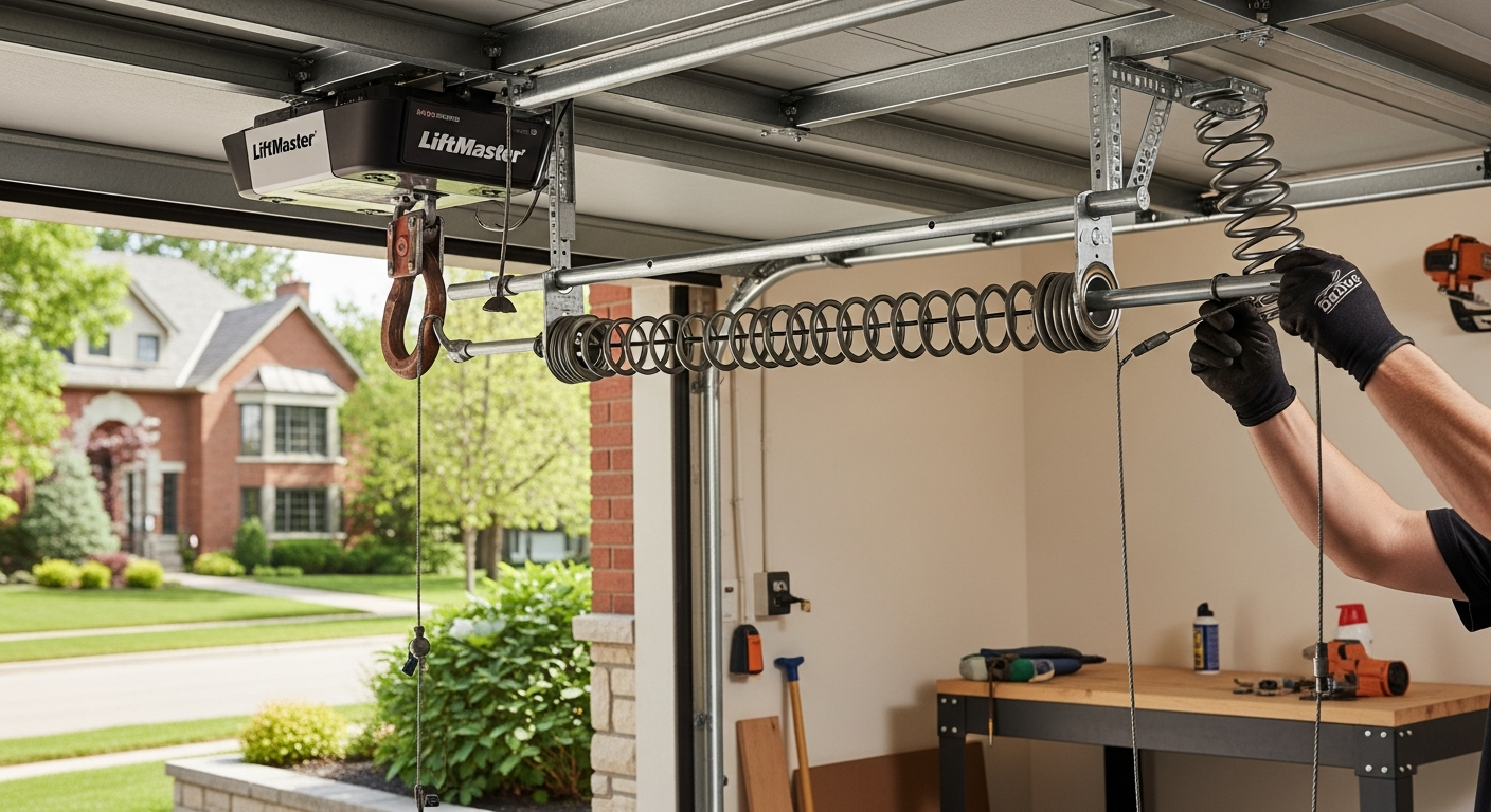 Recent Georgetown-area garage door repair project — professional finish detail