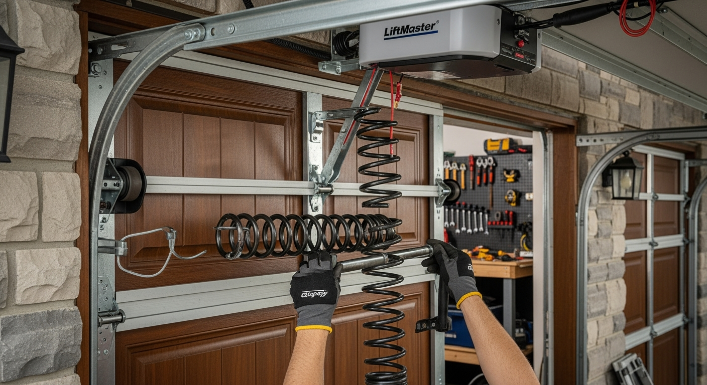 Recently completed garage door repair renovation in a Oakville home