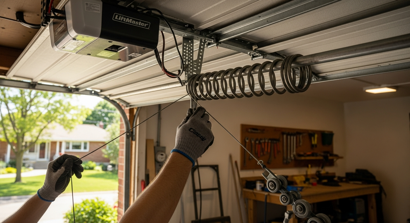 Professional garage door repair project completed by RenoHouse in Oshawa — quality workmanship guaranteed