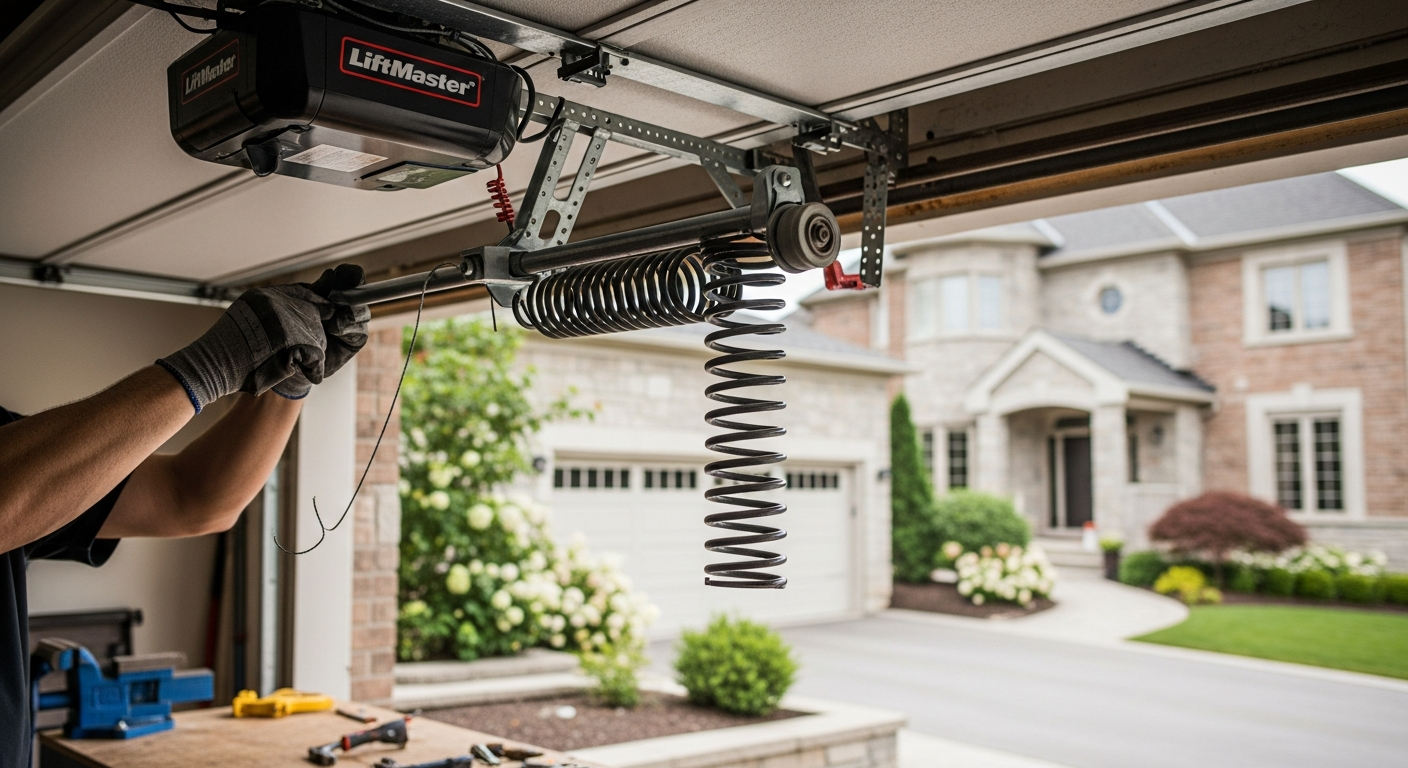 Final result of a garage door repair project at a Richmond Hill residence