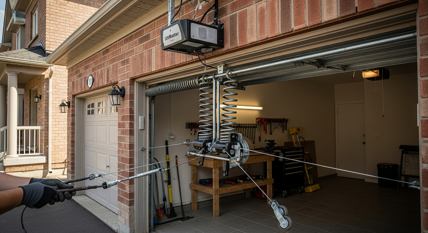 Professional garage door repair project completed by RenoHouse in Whitby — quality workmanship guaranteed