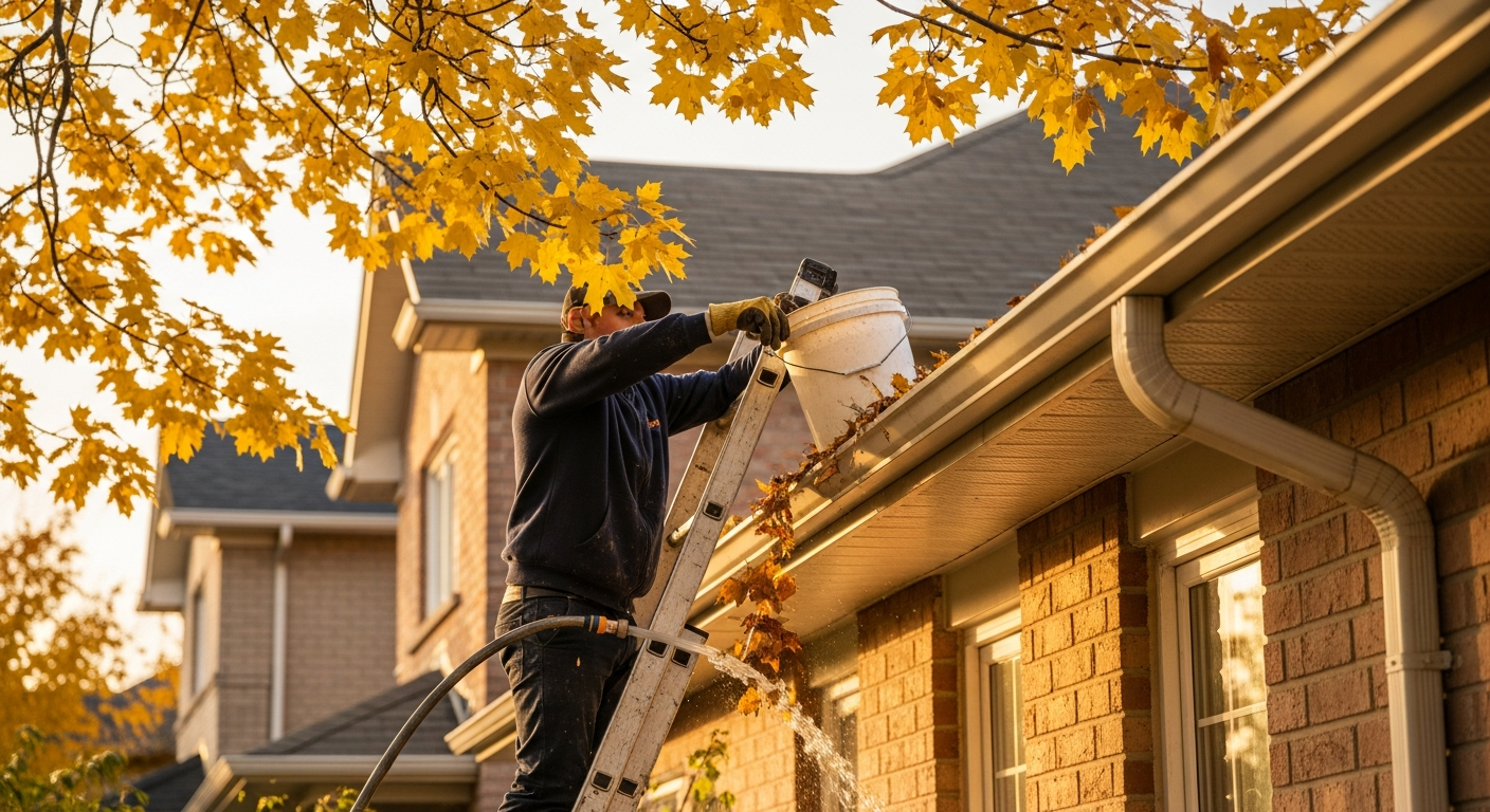 Gutter Cleaning portfolio close-up from a Ajax renovation by RenoHouse
