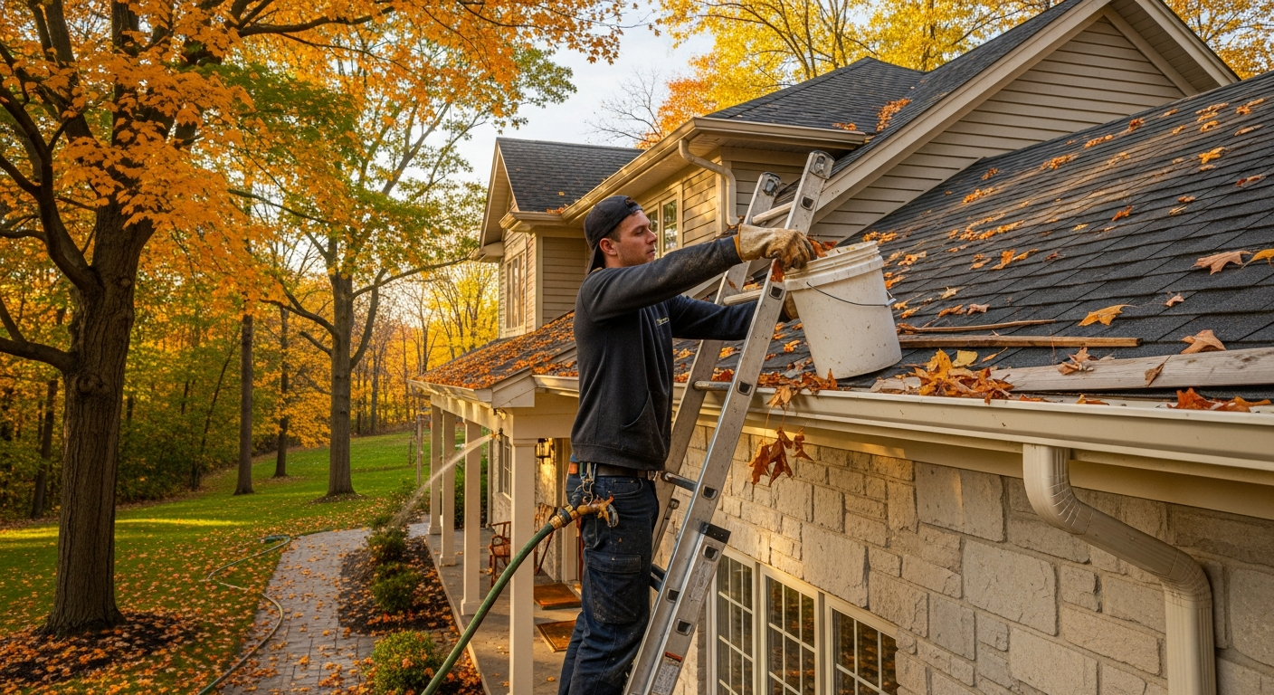 Professional gutter cleaning project completed by RenoHouse in Brock — quality workmanship guaranteed
