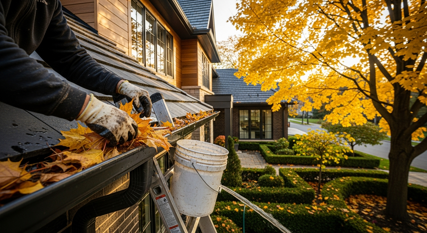 Professional gutter cleaning project completed by RenoHouse in Markham — quality workmanship guaranteed
