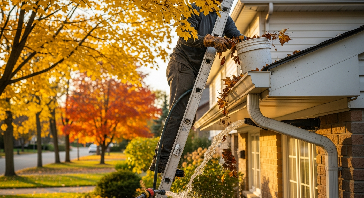 Professional gutter cleaning project completed by RenoHouse in Mississauga — quality workmanship guaranteed