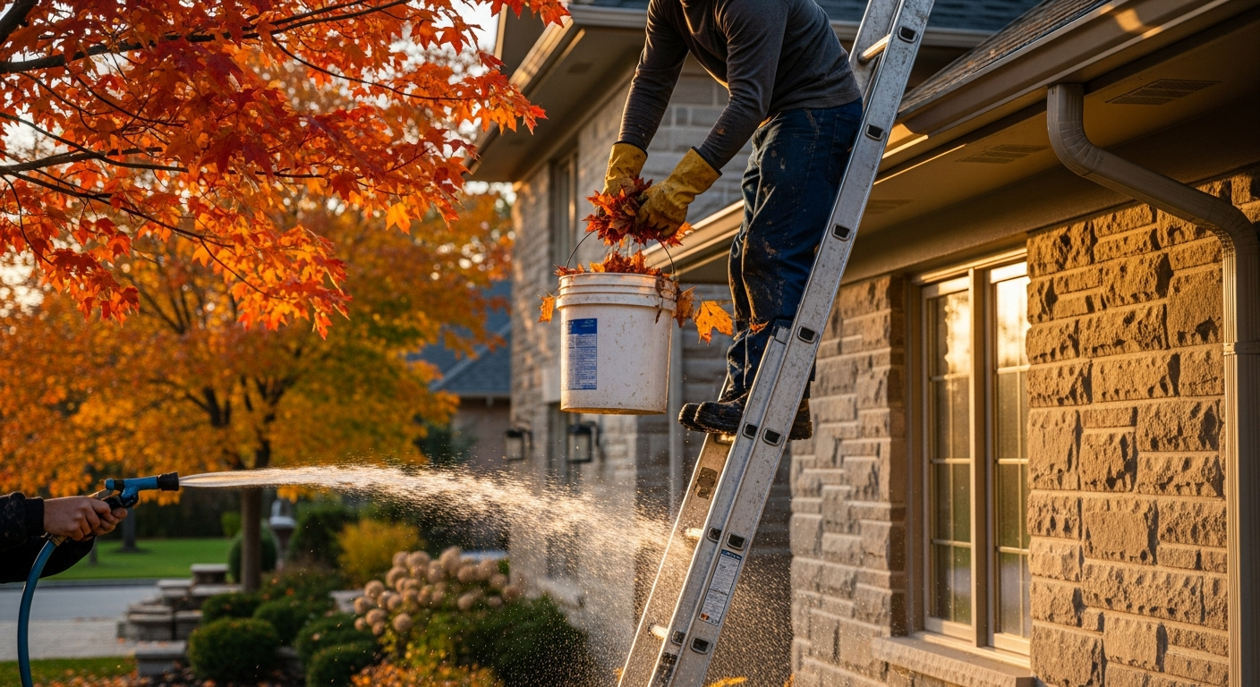 Recently completed gutter cleaning renovation in a Richmond Hill home
