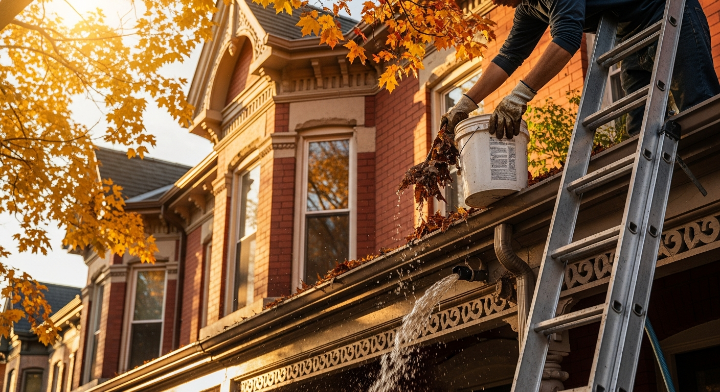 Recently completed gutter cleaning renovation in a Toronto home