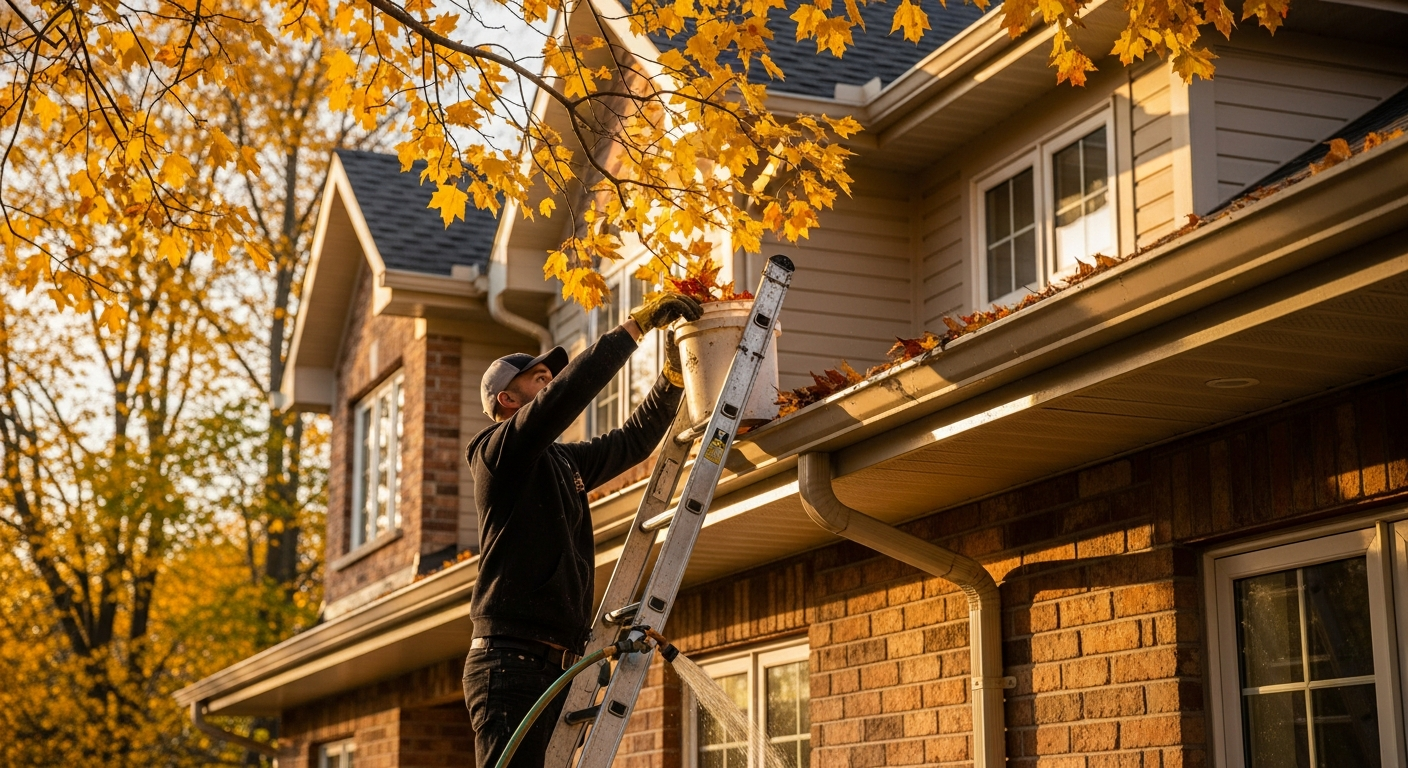 Gutter Cleaning portfolio close-up from a Uxbridge renovation by RenoHouse