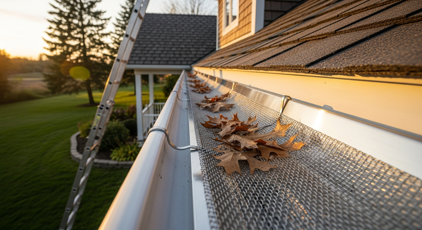 Professional gutter guard installation project completed by RenoHouse in Brock — quality workmanship guaranteed