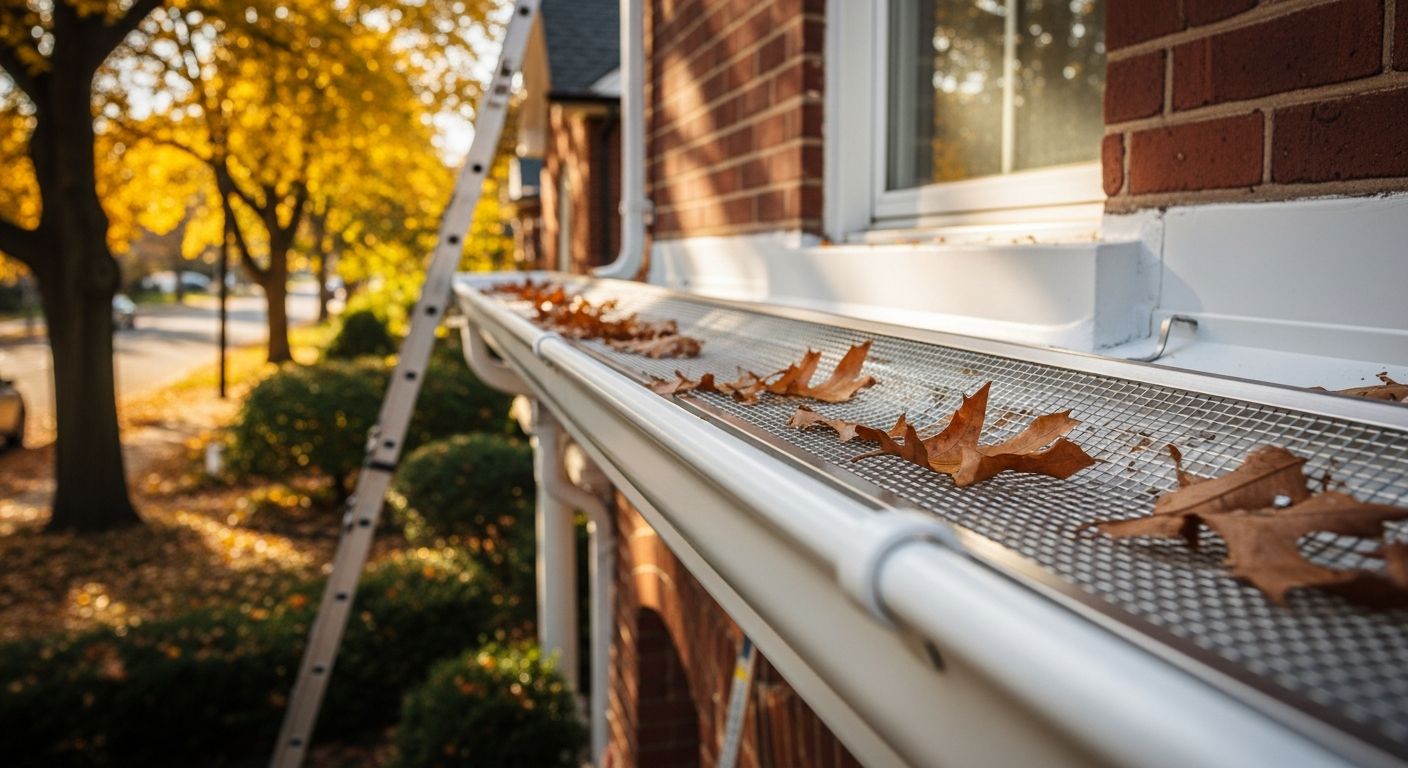 Recently completed gutter guard installation renovation in a Georgetown home