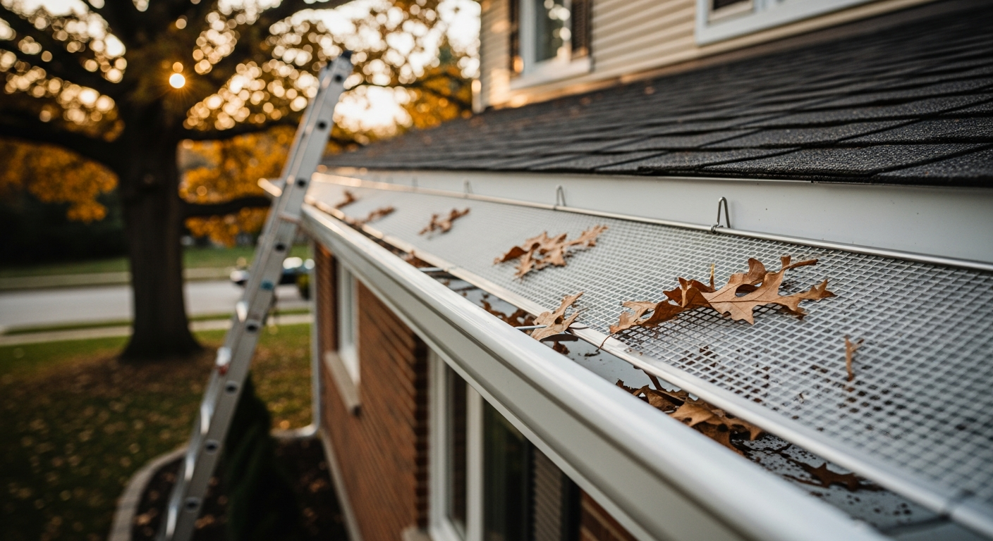 Oshawa gutter guard installation portfolio sample — finished by licensed RenoHouse crew