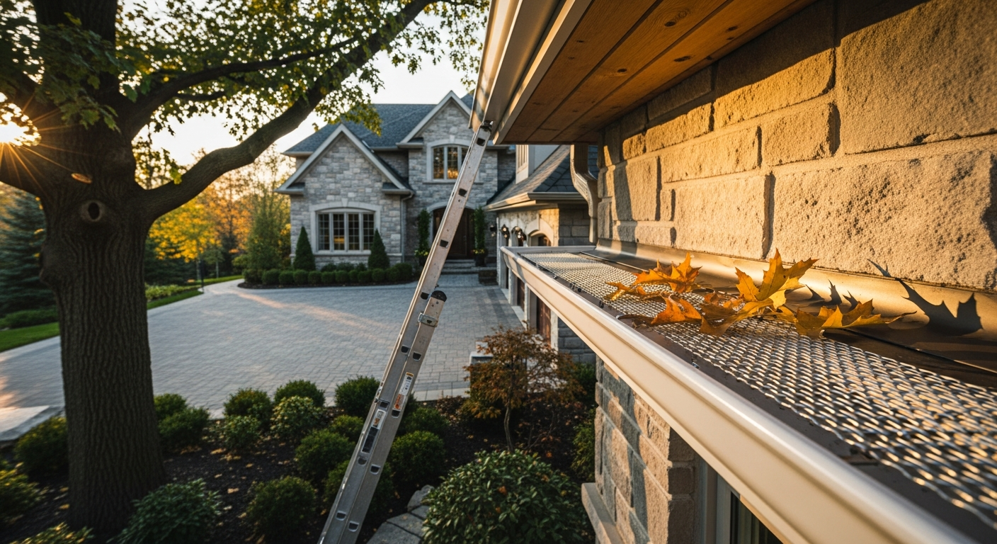 Final result of a gutter guard installation project at a Richmond Hill residence