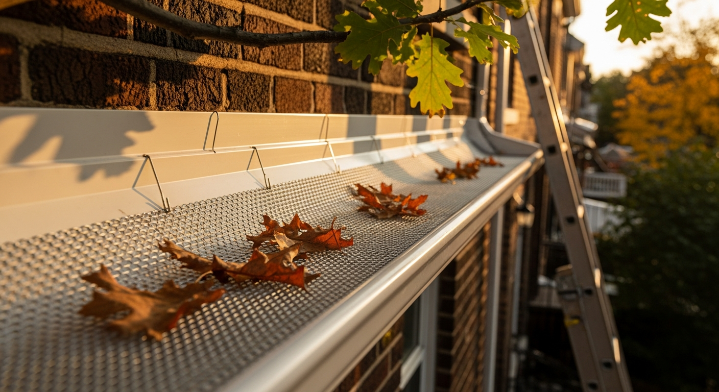 Recent Toronto-area gutter guard installation project — professional finish detail