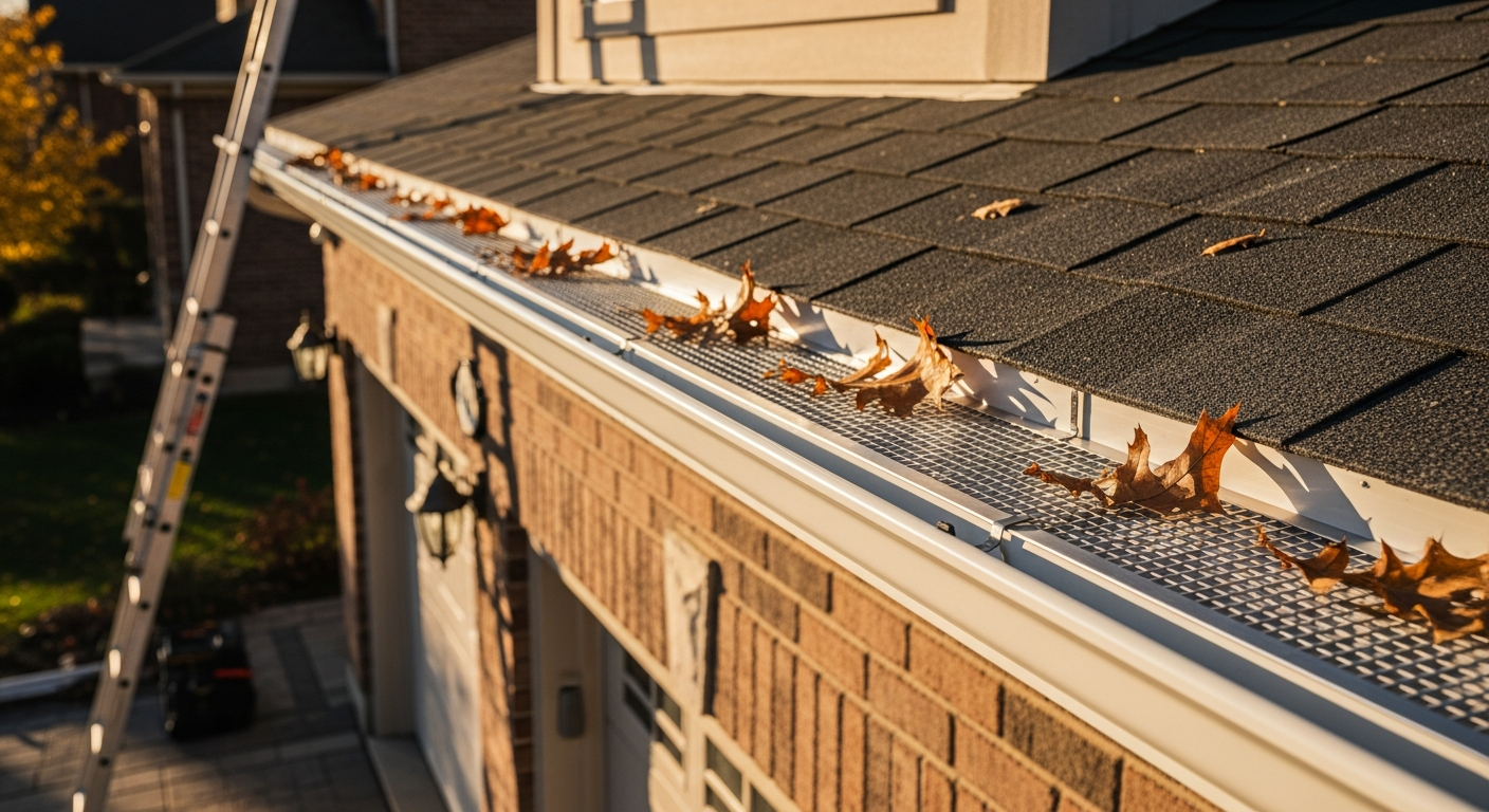 Whitby gutter guard installation portfolio sample — finished by licensed RenoHouse crew
