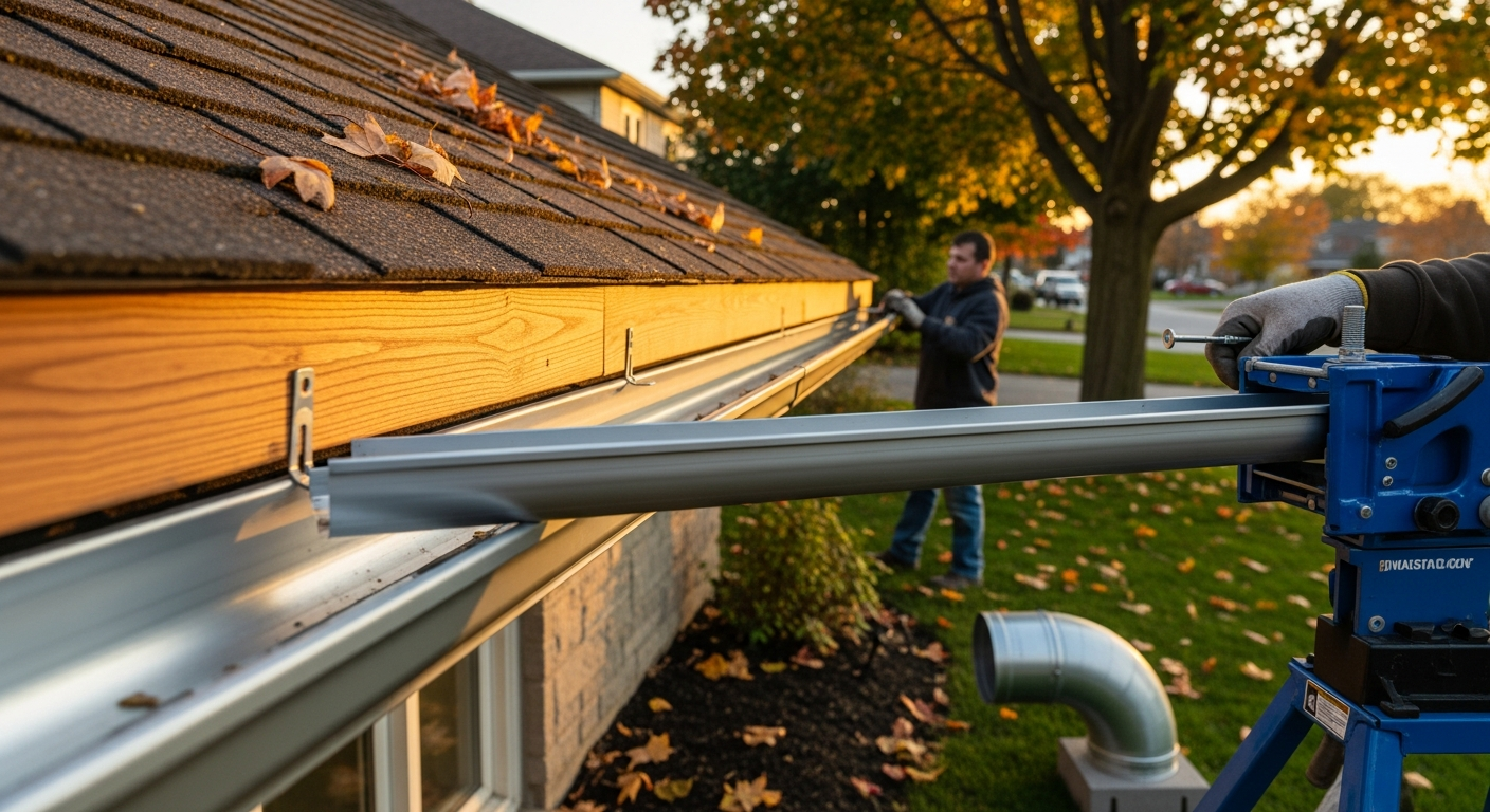 Gutter Installation portfolio close-up from a Georgetown renovation by RenoHouse