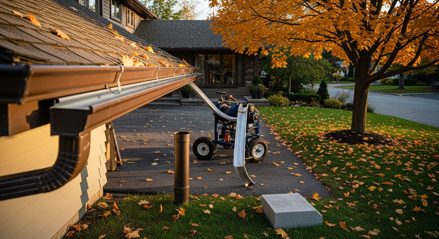 Final result of a gutter installation project at a Georgina residence