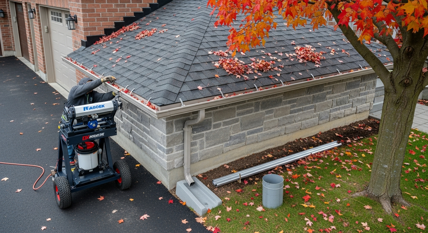 Detail view of a gutter installation job finished in Milton — expert craftsmanship