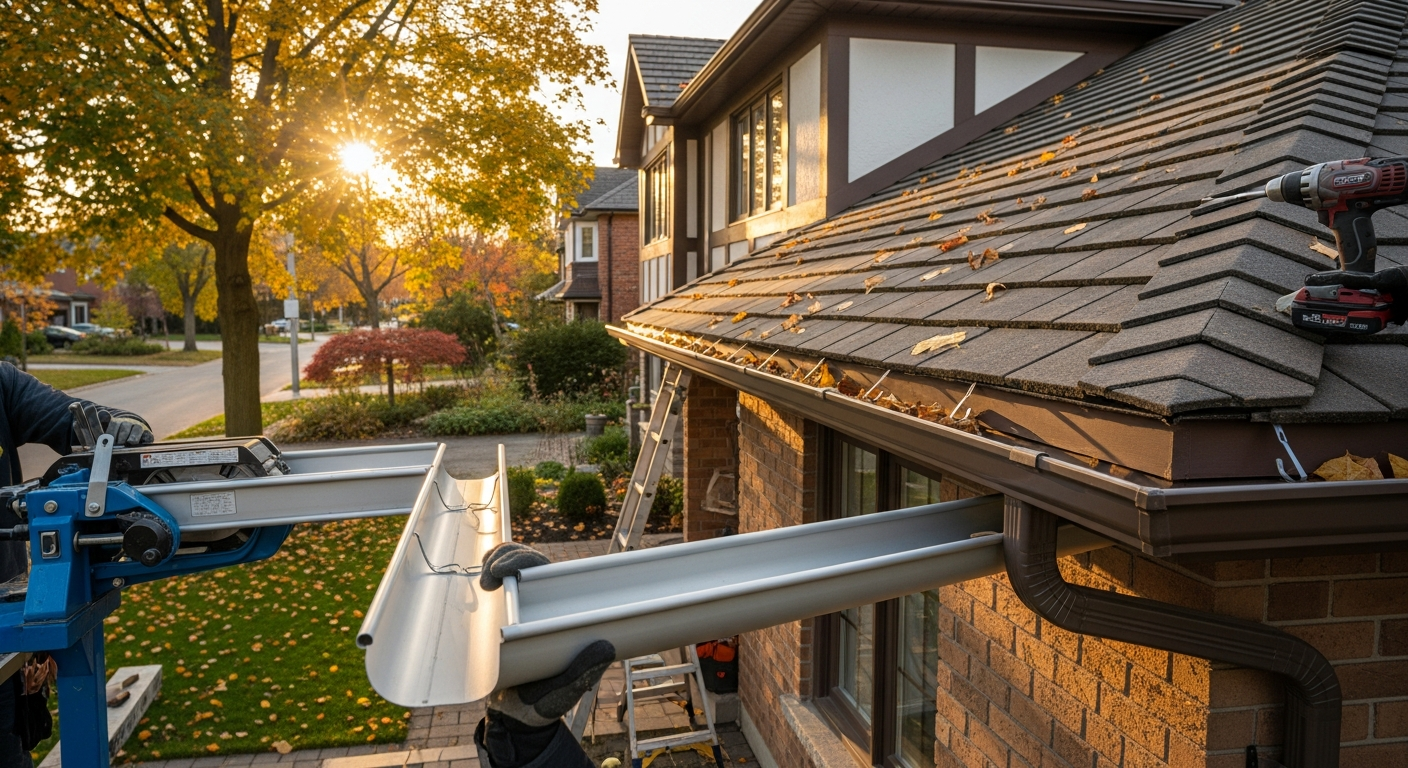 Final result of a gutter installation project at a North York residence