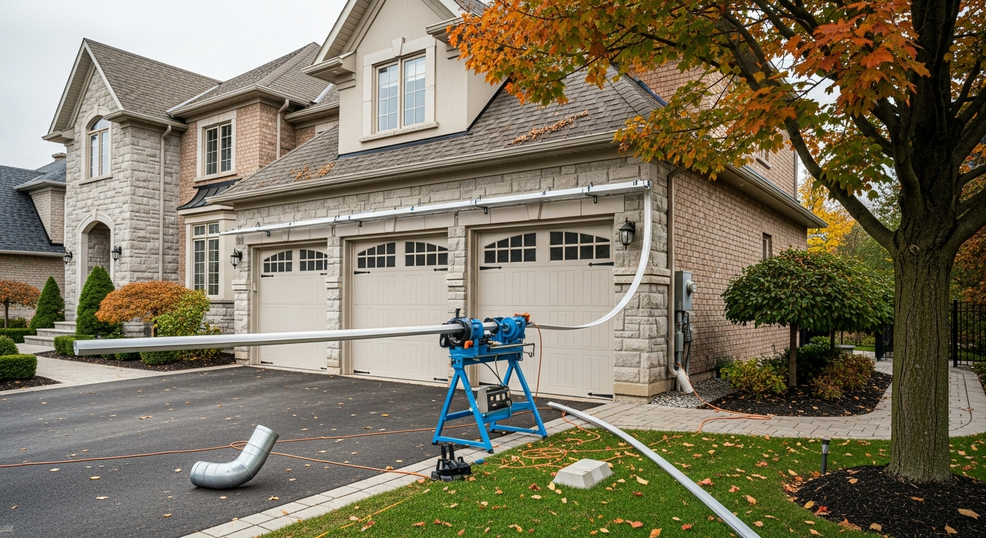 On-site gutter installation install detail at a Richmond Hill property