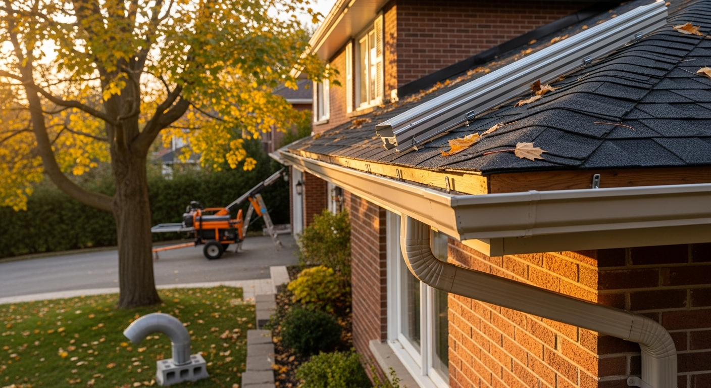 Completed gutter installation work showcasing finishing details in Scarborough