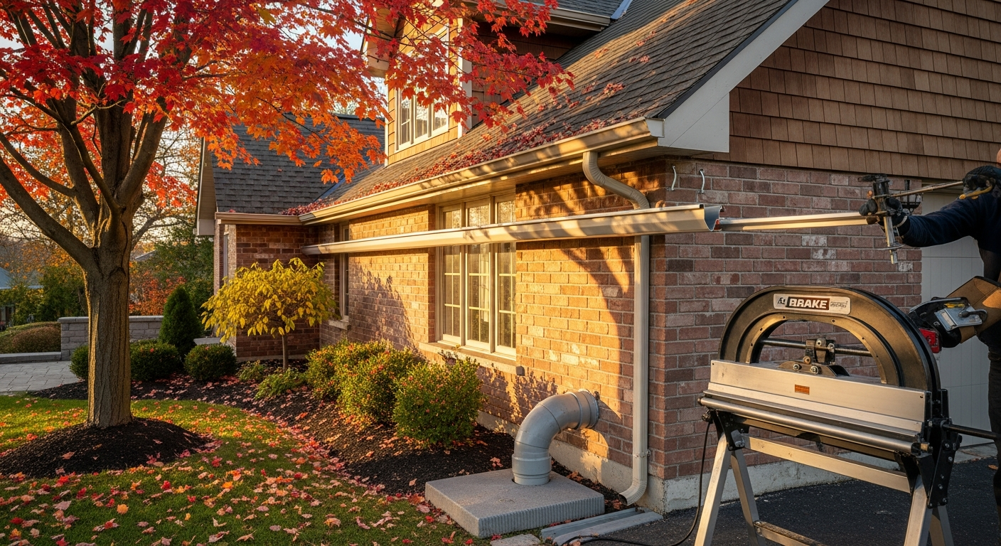 Recently completed gutter installation renovation in a Scugog home