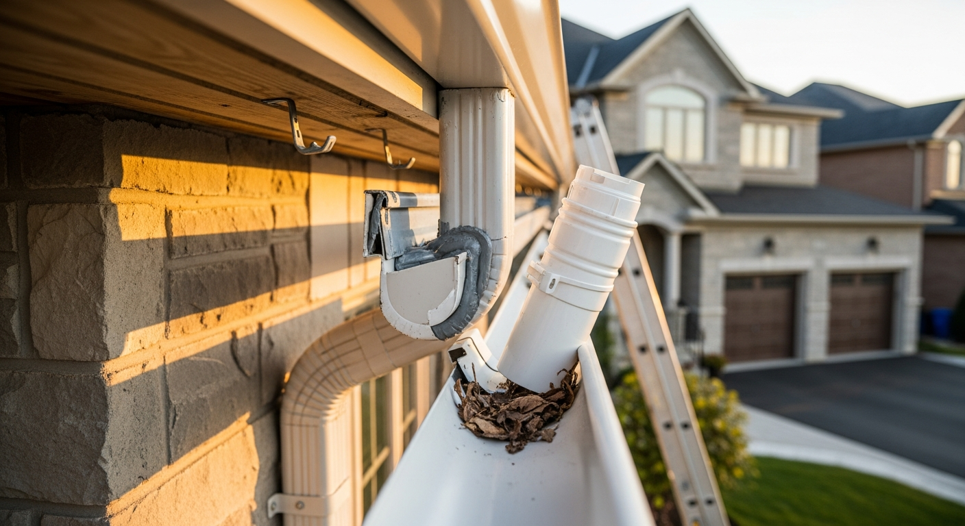 Completed gutter repair work showcasing finishing details in Aurora