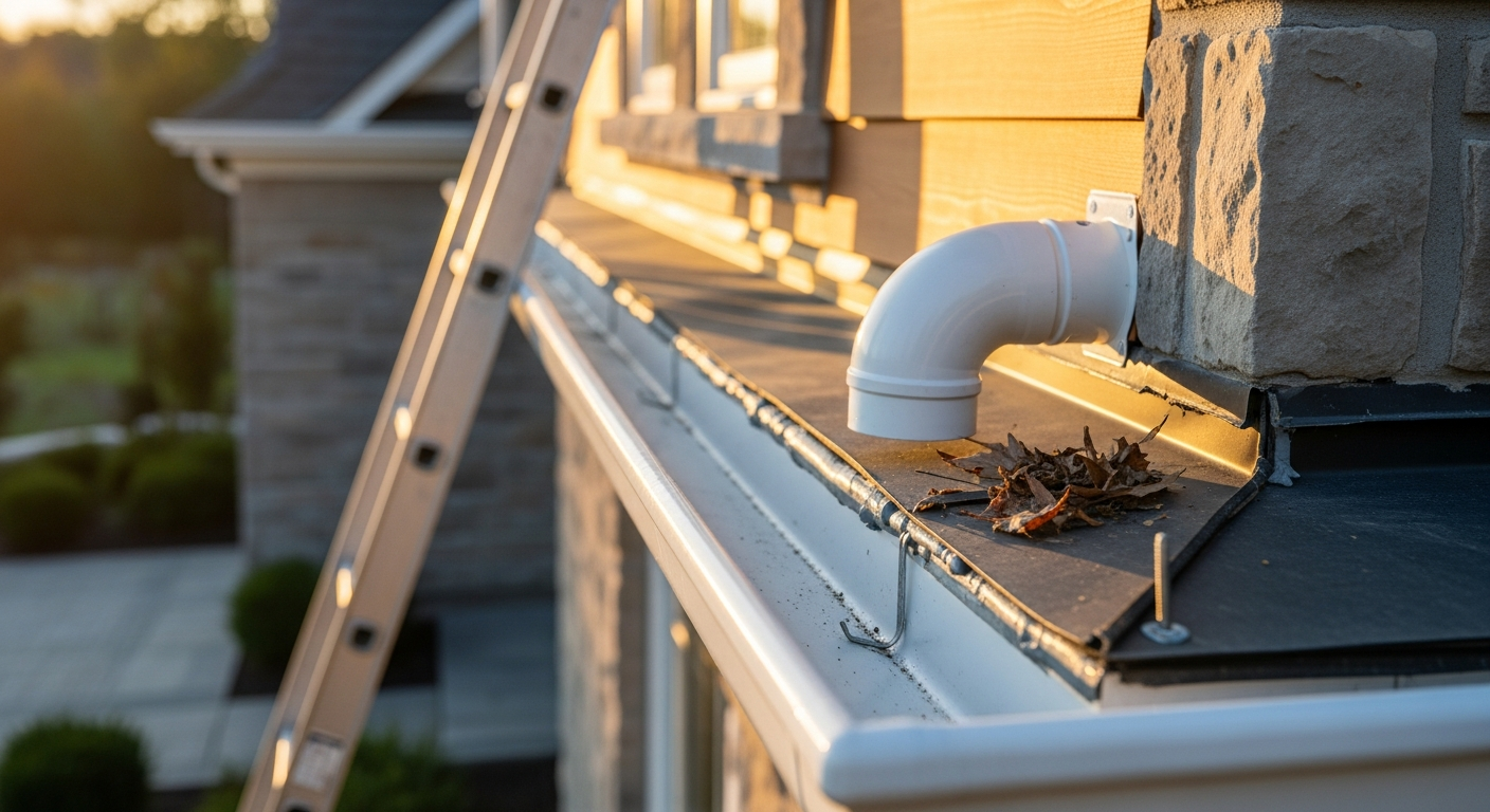 Gutter Repair portfolio close-up from a Caledon renovation by RenoHouse