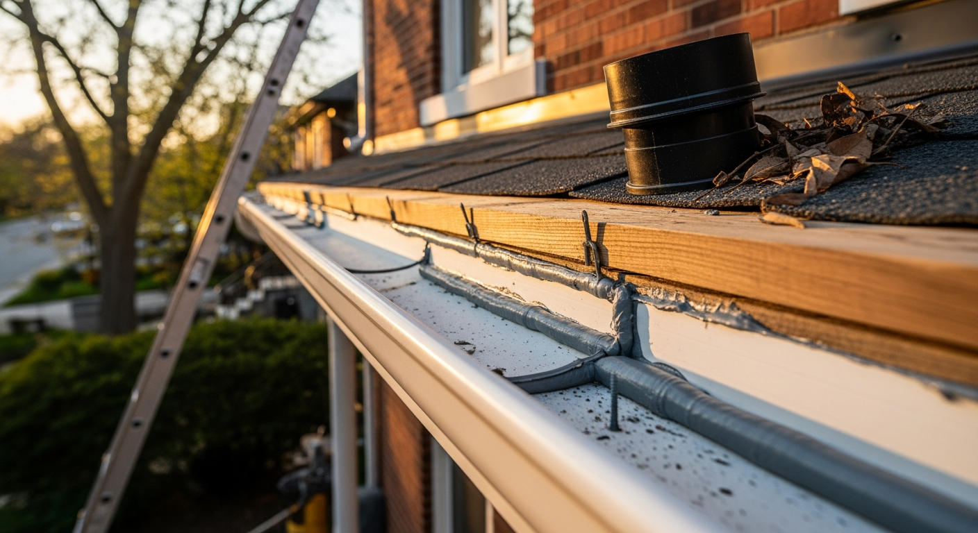 Recent Georgetown-area gutter repair project — professional finish detail