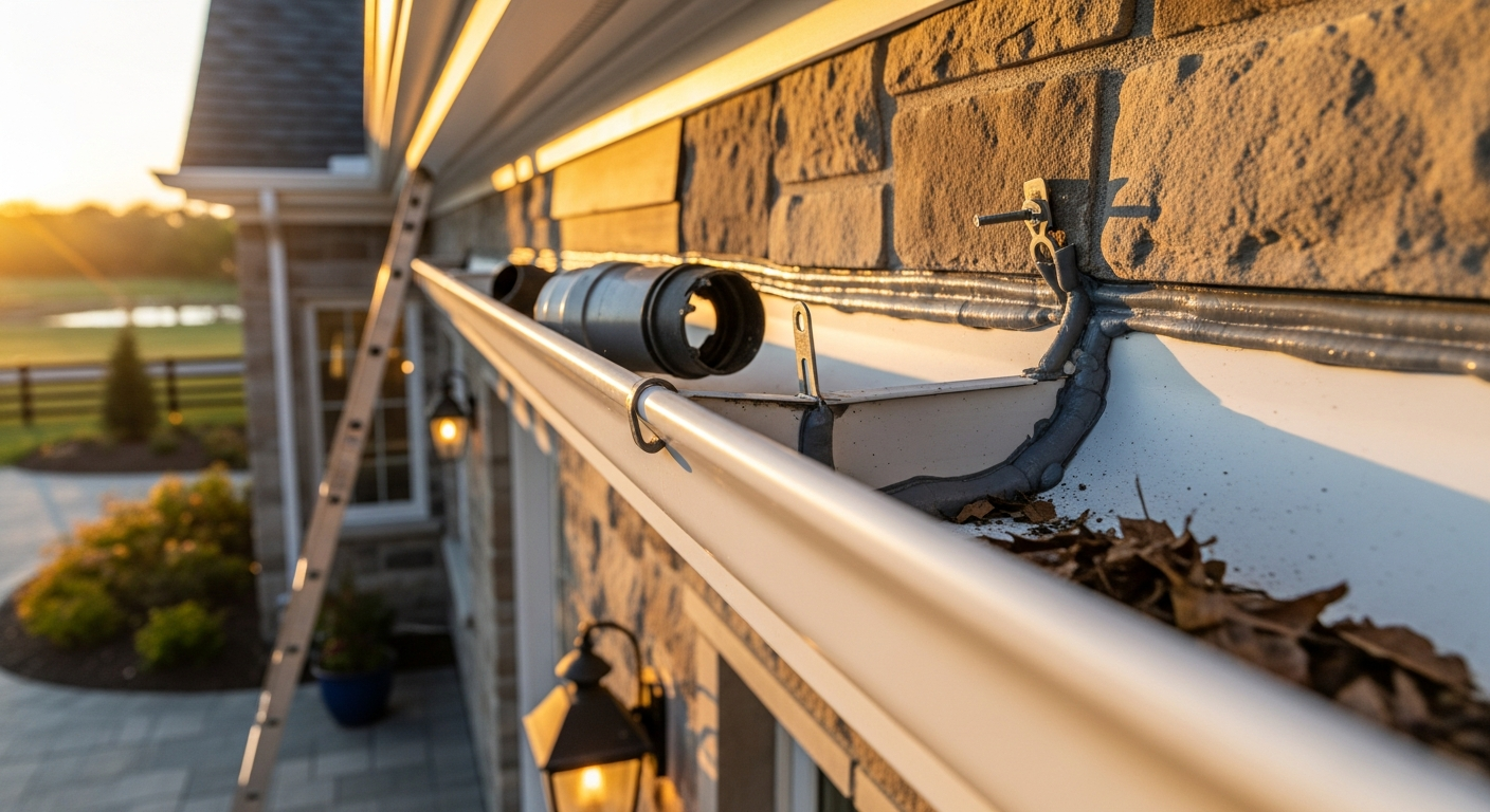 Gutter Repair portfolio close-up from a King City renovation by RenoHouse