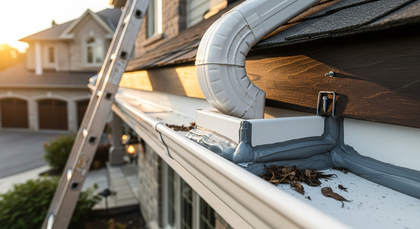 Recently completed gutter repair renovation in a Richmond Hill home