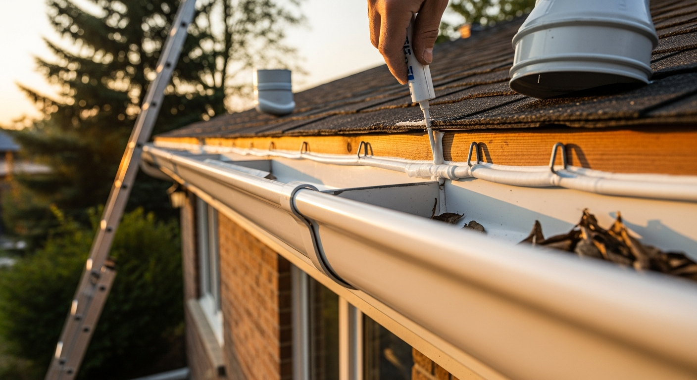 Gutter Repair portfolio close-up from a Uxbridge renovation by RenoHouse