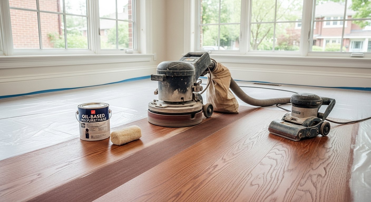 Etobicoke hardwood floor refinishing portfolio sample โ finished by licensed RenoHouse crew