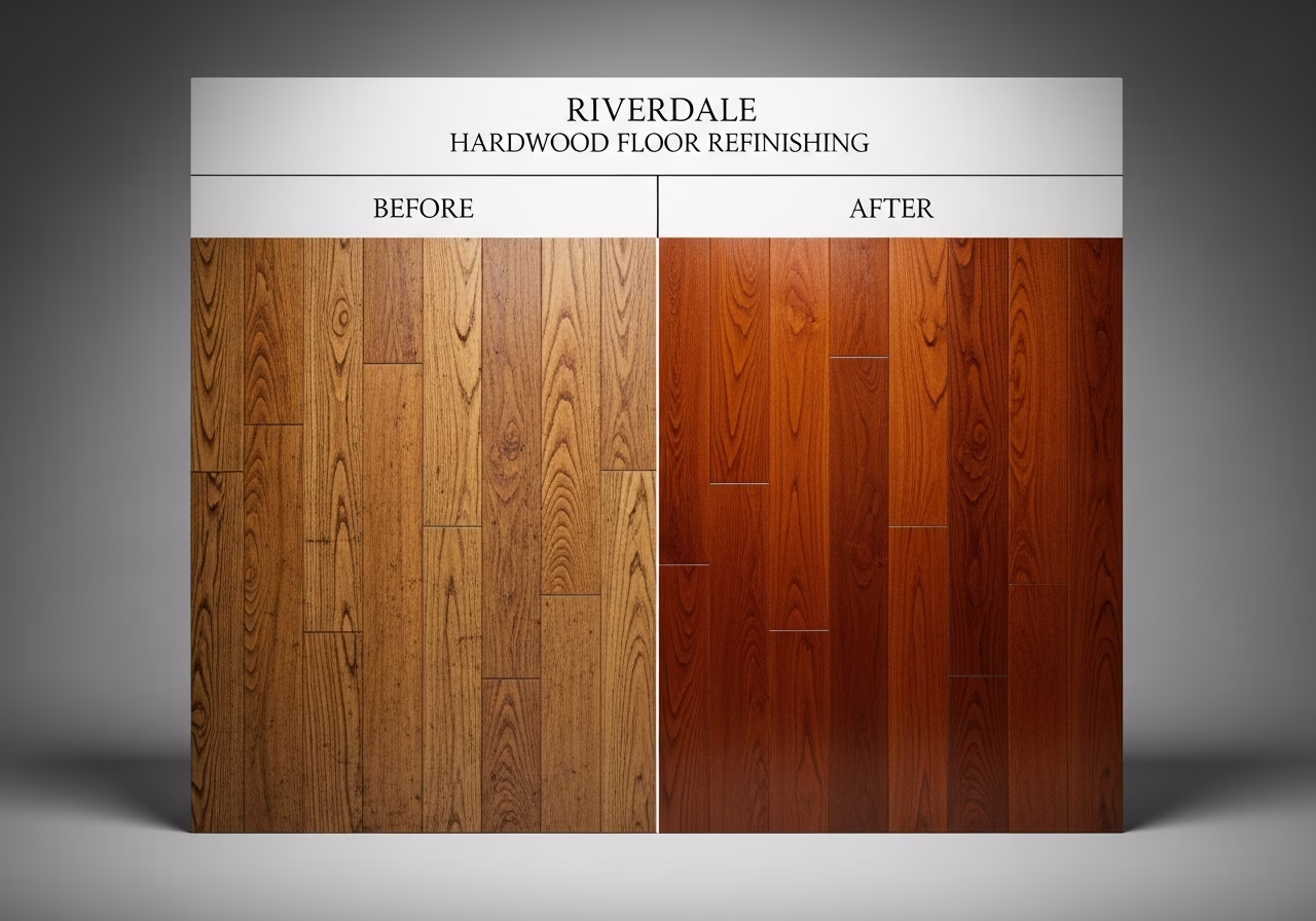 Side-by-side product and material comparison for hardwood floor refinishing riverdale โ typical brands and finishes used in T