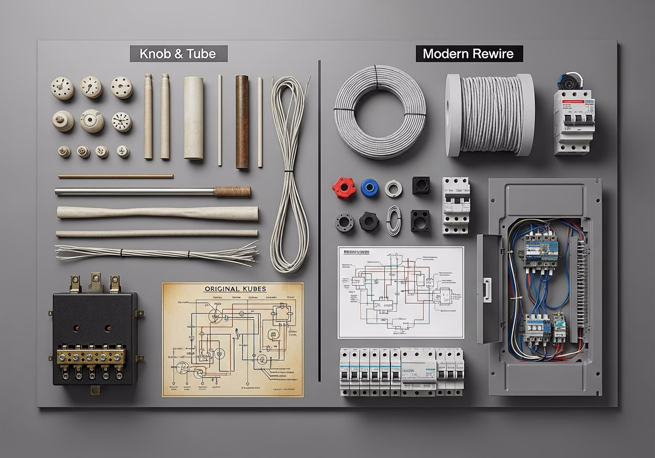 Knob & Tube Rewiring brand and material comparison