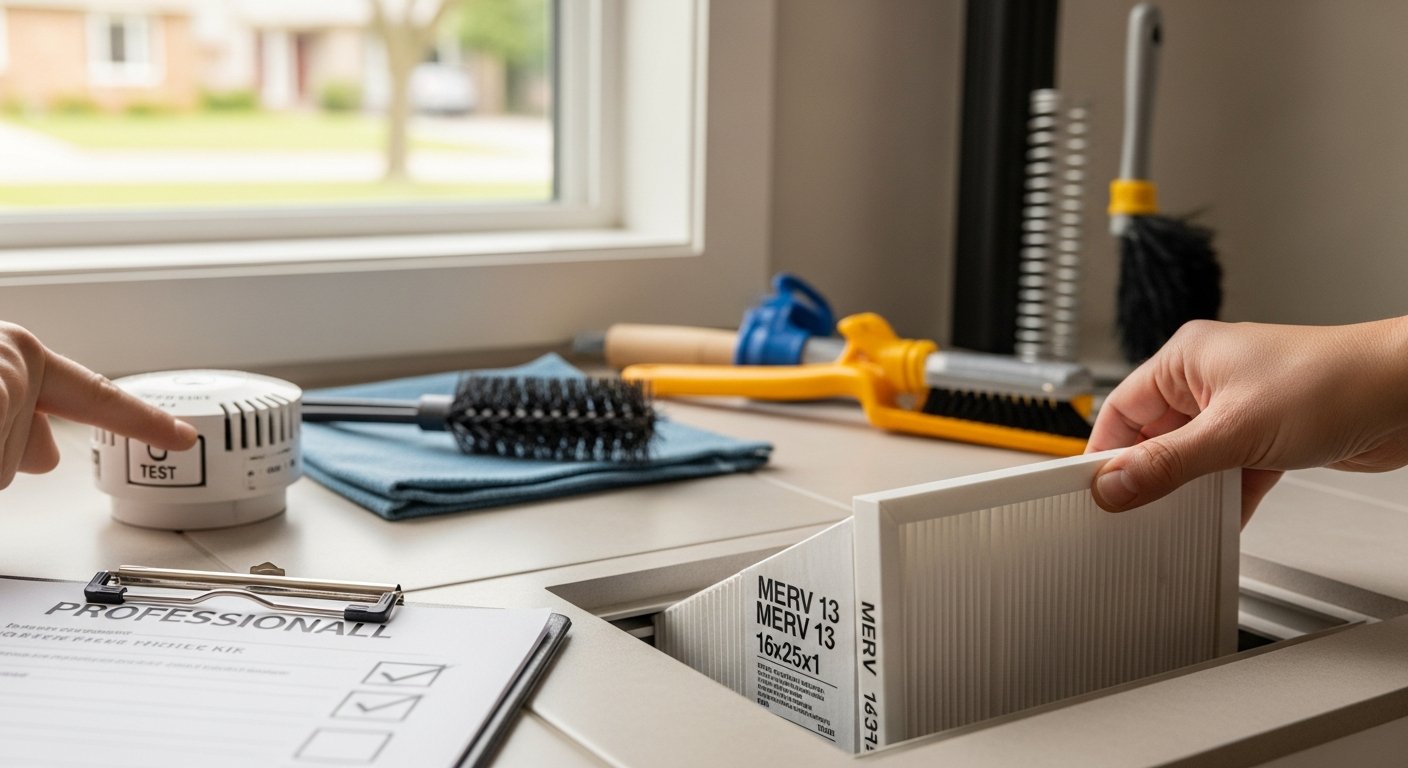Editorial detail of a Burlington home maintenance install — visible quality finish