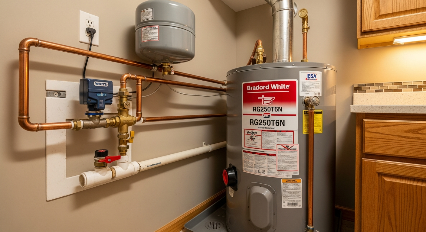Final result of a hot water tank repair & replacement project at a Caledon residence