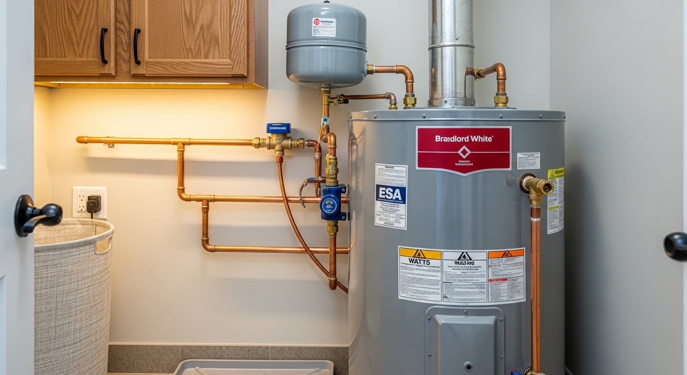 Hot Water Tank Repair & Replacement portfolio close-up from a Georgetown renovation by RenoHouse