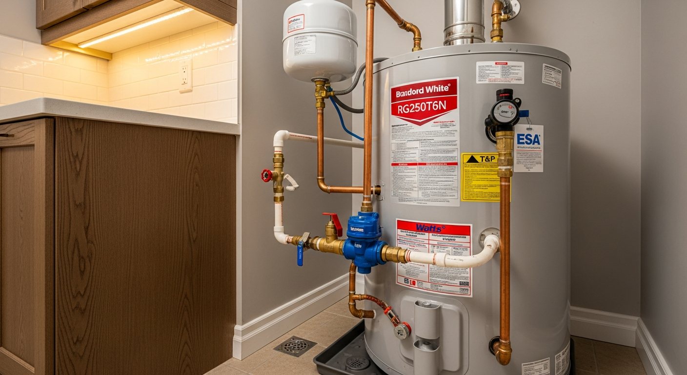 Recently completed hot water tank repair & replacement renovation in a Georgina home