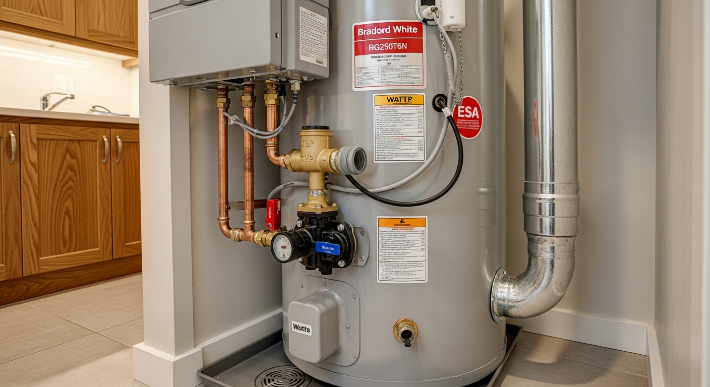 Final result of a hot water tank repair & replacement project at a King City residence