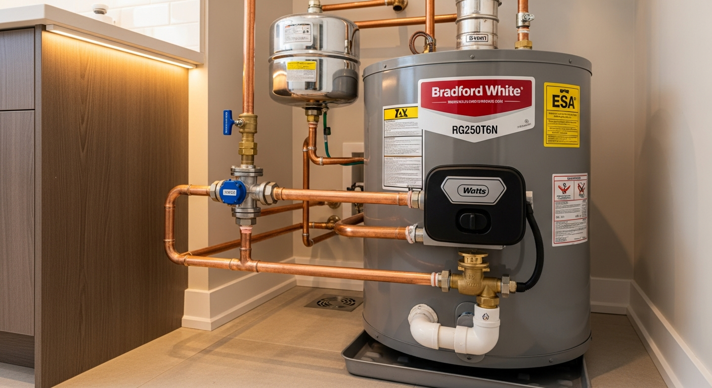 Hot Water Tank Repair & Replacement portfolio close-up from a Markham renovation by RenoHouse