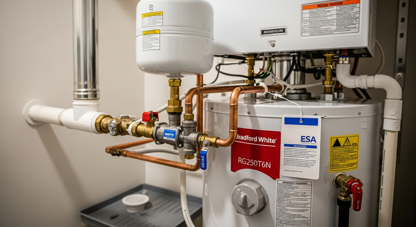 Recent Vaughan-area hot water tank repair & replacement project — professional finish detail